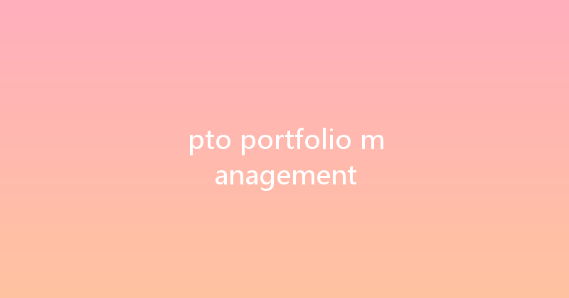 pto portfolio management 